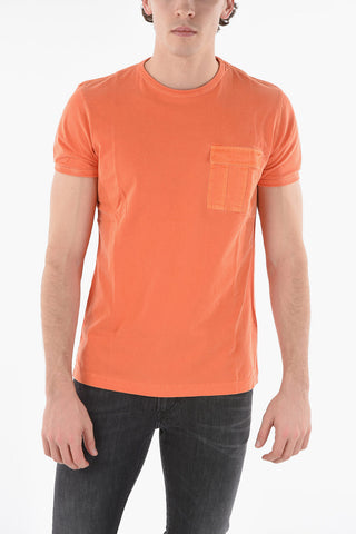 Solid Color T-DIERINGY T-Shirt with Breast Pocket
