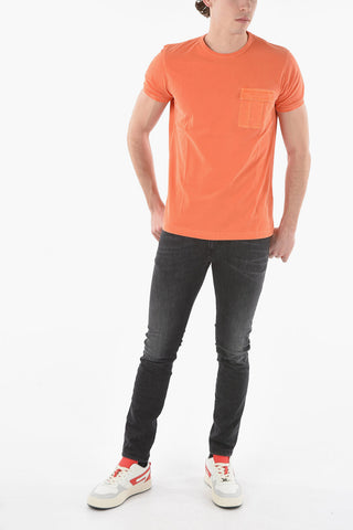 Solid Color T-DIERINGY T-Shirt with Breast Pocket