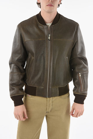 Bomber L-CARTER in Pelle con Interno in Teddy