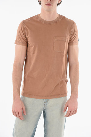 RED TAG T-shirt T-WORKY-DOV-PE Girocollo a Tinta Unita con Logo a Toppa