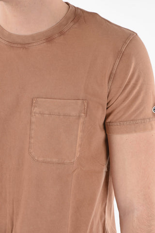 RED TAG T-shirt T-WORKY-DOV-PE Girocollo a Tinta Unita con Logo a Toppa