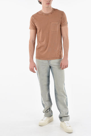 RED TAG T-shirt T-WORKY-DOV-PE Girocollo a Tinta Unita con Logo a Toppa