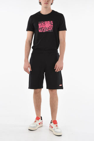 Drawstring Waist P-CROWN-HS1 Sweat Shorts