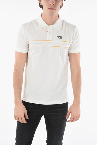 Contrasting Bands Solid Color T-SMITH Polo Shirt