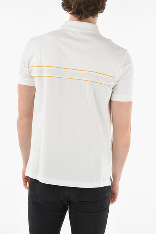 Contrasting Bands Solid Color T-SMITH Polo Shirt