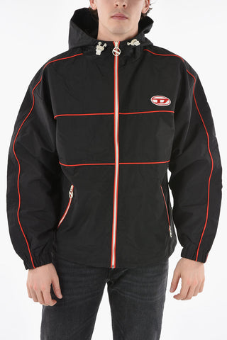 Contrasting Bands J-JASON Windbreaker Jacket with Inner Pocket