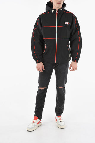 Contrasting Bands J-JASON Windbreaker Jacket with Inner Pocket