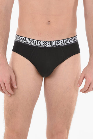 Stretch Cotton UMBR-ANDRE 3 Briefs Set with Logoed Waist Band