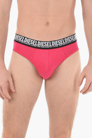 Stretch Cotton UMBR-ANDRE 3 Briefs Set with Logoed Waist Band