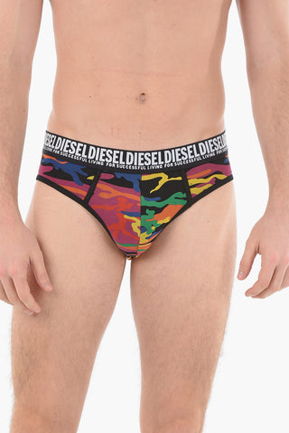Stretch Cotton UMBR-ANDRE 3 Briefs Set with Logoed Waist Band