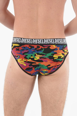Stretch Cotton UMBR-ANDRE 3 Briefs Set with Logoed Waist Band