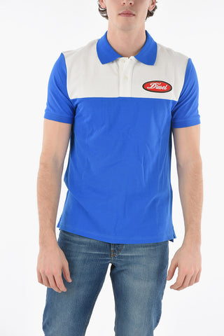 Two Tone Piquè Cotton T-SMITH-YOKE Polo Shirt