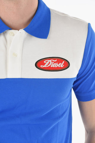 Two Tone Piquè Cotton T-SMITH-YOKE Polo Shirt