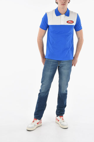 Two Tone Piquè Cotton T-SMITH-YOKE Polo Shirt