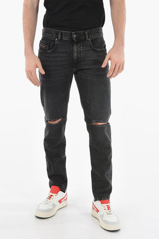 Mid Waist Distressed D-STRUKT Slim Fit Jeans 16cm L32