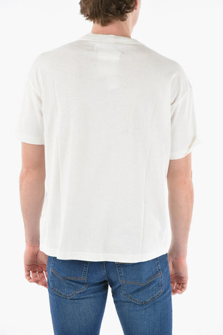 Crew-neck T-Shirt with Patched Logo