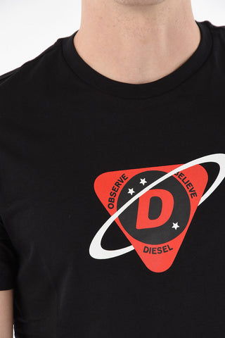 T-shirt Girocollo T-DIEGOS-K24 in Cotone con Stampa Frontale