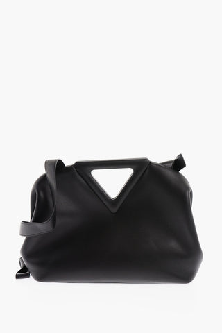 Leather THE TRIANGLE Handbag with Shoulder Strap