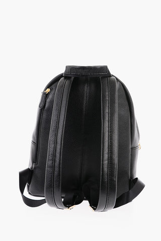 Zaino in Pelle Martellata con Tasca Frontale