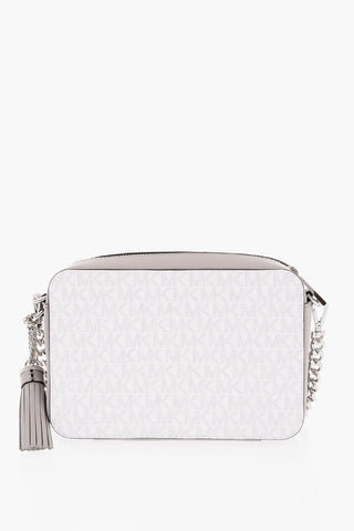 Contrasting Band Monogram Leather Crossbody Bag