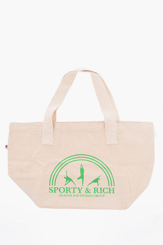 Borsa Shopping in Tela con Logo Stampato