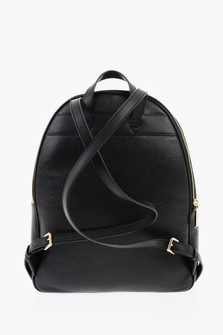Double-pocketed Textured Leather Backpack
