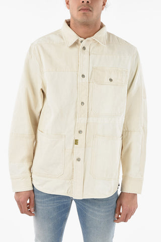Logoed Buttons Denim D-HORUS-SP Overshirt