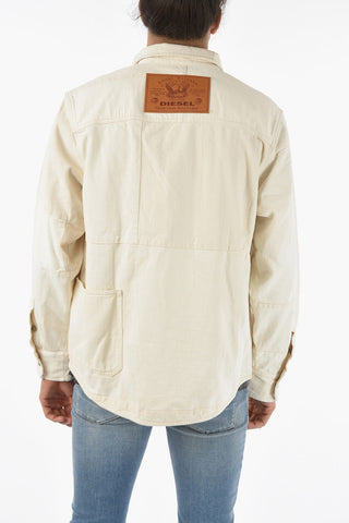 Logoed Buttons Denim D-HORUS-SP Overshirt