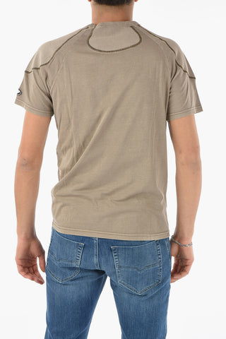 T-shirt Girocollo T-RIBY con Dettagli a Costine