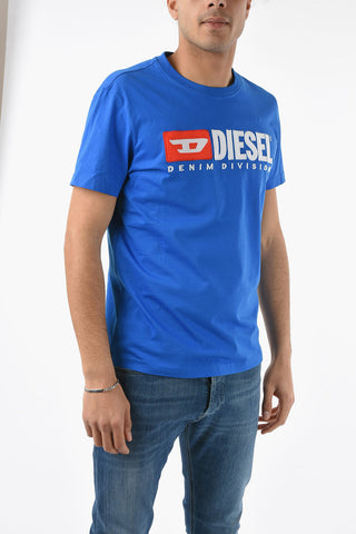 T-shirt Girocollo T-DIEGOR-DIV con Logo Ricamato in Rilievo 
