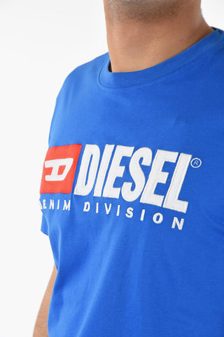 T-shirt Girocollo T-DIEGOR-DIV con Logo Ricamato in Rilievo 