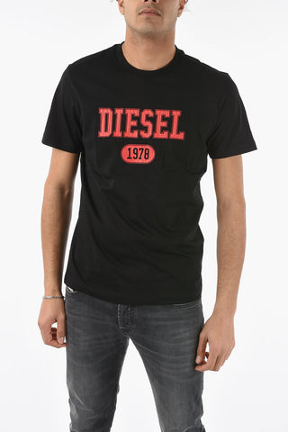 Cracked Logo T-DIEGOR-K46 Crew-Neck T-shirt