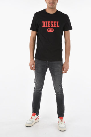 Cracked Logo T-DIEGOR-K46 Crew-Neck T-shirt