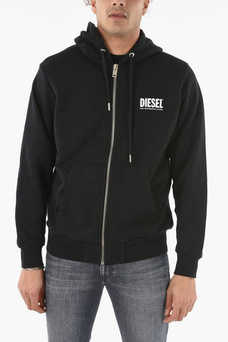 Felpa S-GIRK in Cotone Garzato con Cappuccio e Chiusura Zip