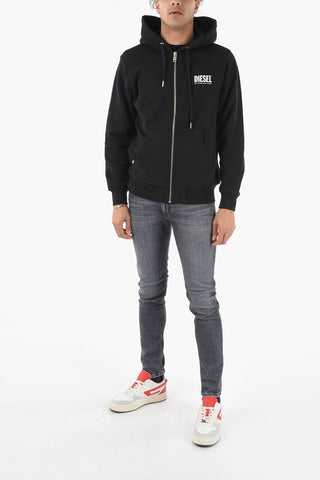 Felpa S-GIRK in Cotone Garzato con Cappuccio e Chiusura Zip