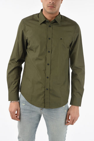 Spread Collar S-BILL Slim Fit Shirt with Logo-Embroidery