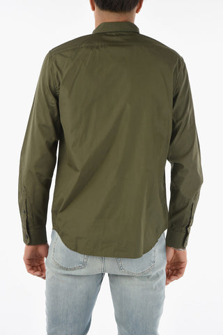 Spread Collar S-BILL Slim Fit Shirt with Logo-Embroidery