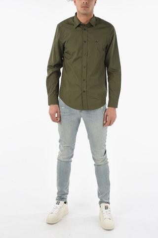 Spread Collar S-BILL Slim Fit Shirt with Logo-Embroidery