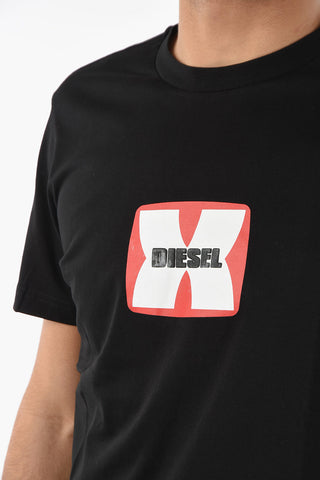 Embossed Frontal Logo T-DIEGOR-K47 Crew-neck T-shirt