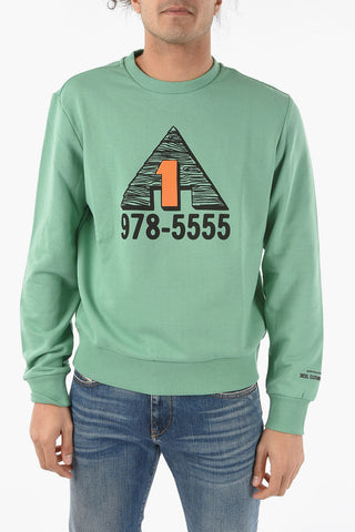 Frontal Printed Cotton Blend S-GINN-C4 Crew-Neck Sweatshirt