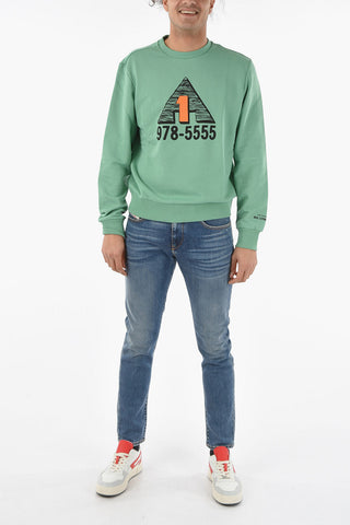 Frontal Printed Cotton Blend S-GINN-C4 Crew-Neck Sweatshirt