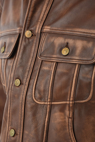 Giubbotto L-RILEY in Pelle con Doppio Taschino