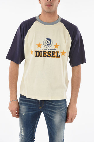 Two-Tone D4D-22 Crew-Neck T-shirt with Patch Logo