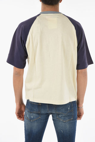 Two-Tone D4D-22 Crew-Neck T-shirt with Patch Logo