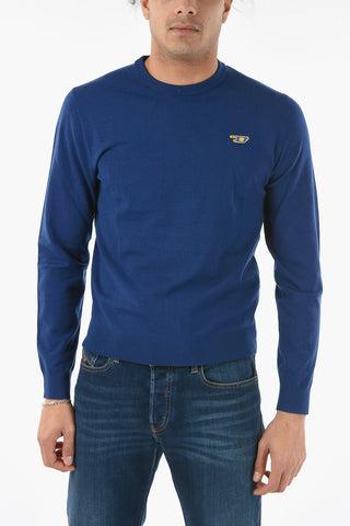 Wool Blend K-TORRANCE Crew-neck Sweater with Logo Patch