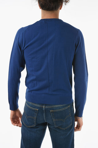 Wool Blend K-TORRANCE Crew-neck Sweater with Logo Patch