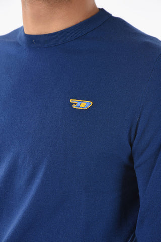 Wool Blend K-TORRANCE Crew-neck Sweater with Logo Patch