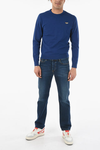 Wool Blend K-TORRANCE Crew-neck Sweater with Logo Patch