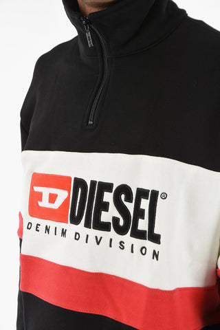Color Block S-SAINT-DIVISION Sweatshirt with Half Zip