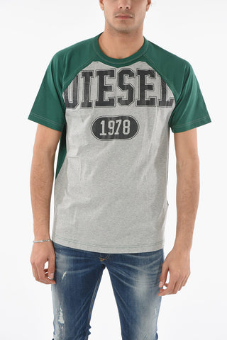 Craked Maxi Logo T-RAGLEN Crew-Neck T-shirt
